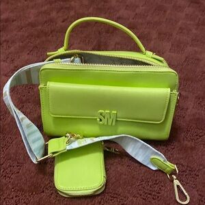 Steve Madden Green Crossbody Bag with Glossy Finish